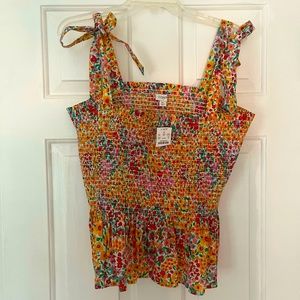 Floral J.Crew Peplum Crop Top